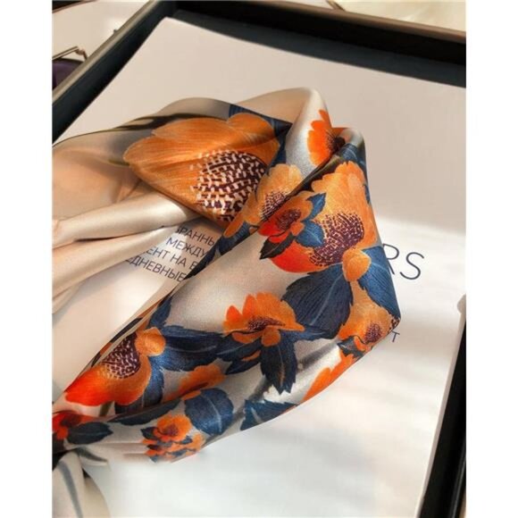 100% Pure Mulberry Silk Square Scarf 27"x27" Women Neckerchief - Picture 3 of 6